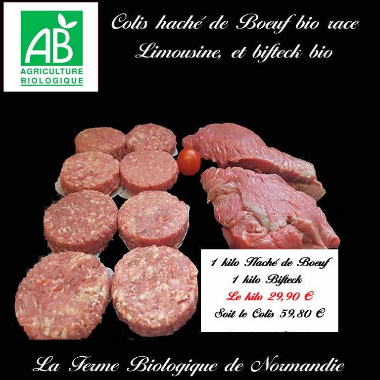 colis steak hachés bio et bifteck bio