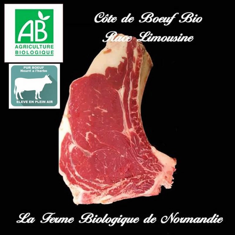 Cote de boeuf bio limousine nourri herbe