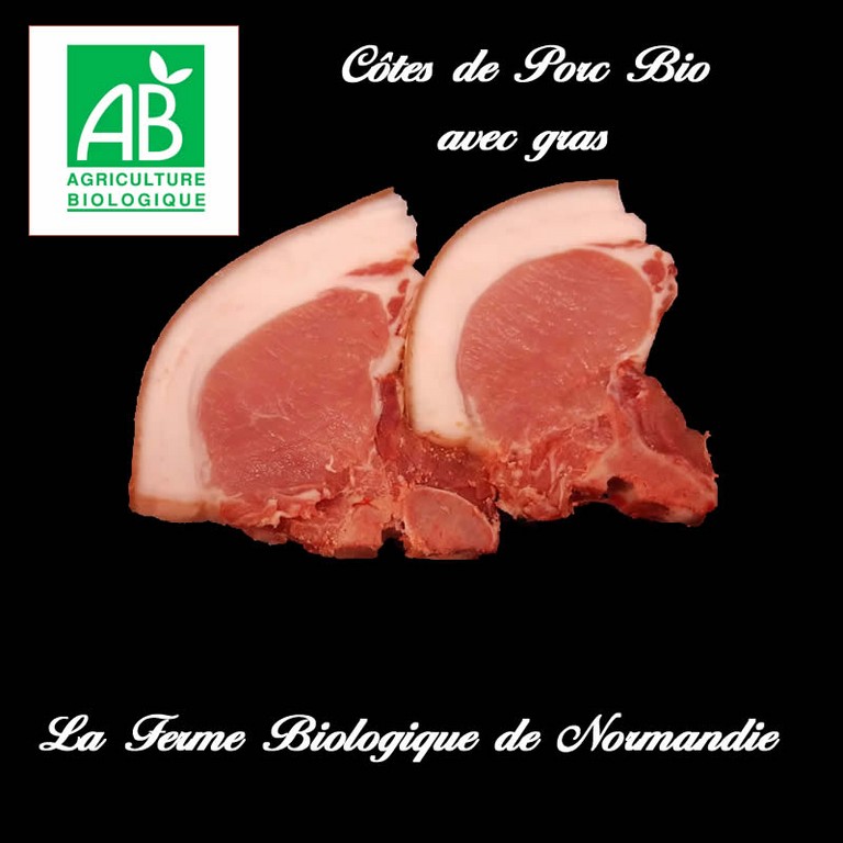 Cotes de porc bio 500g avec gras