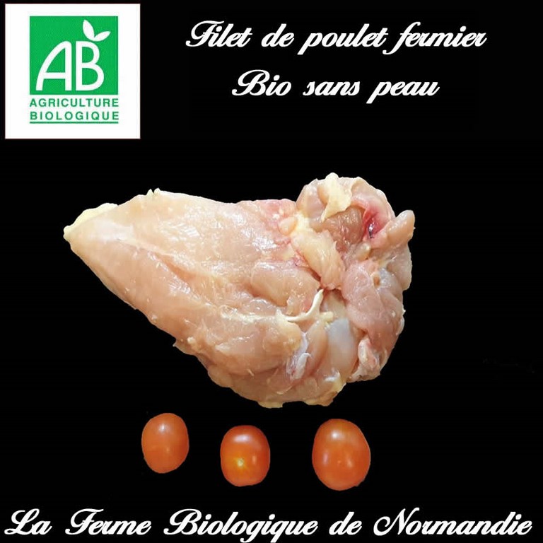 Filet de poulet bio sans peau.