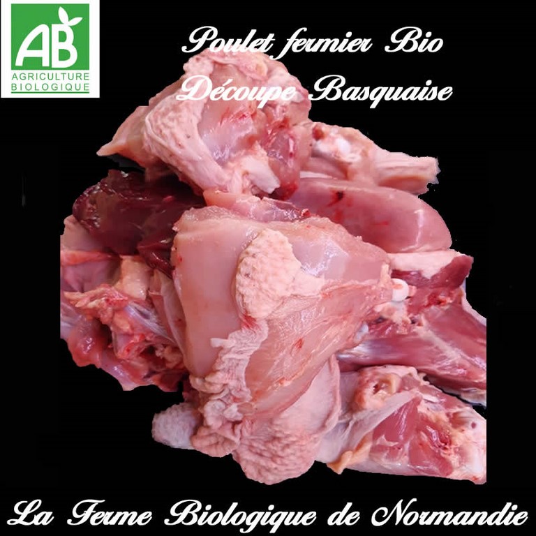 Poulet fermier bio découpe basquaise