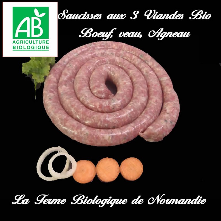 Saucisses aux  trois viandes bio