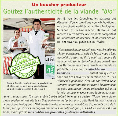 article de presse la ferme biologique de Normandie