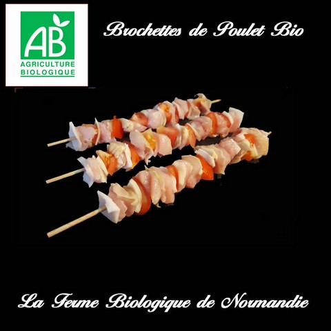 Brochettes poulet bio