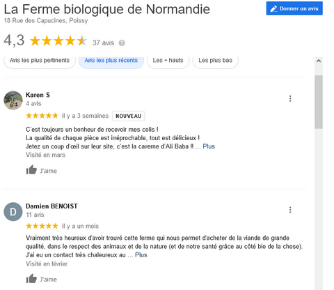 Avis Google récents..