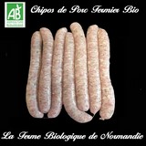 Chipos de porc fermier bio 500g Chipolatas de porc fermier bio 500g